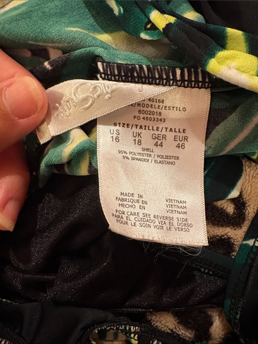 Magicsuit Reese Underwire Tankini Top in Barbados Palm Leaf Print SZ 16 EUC - Picture 6 of 6